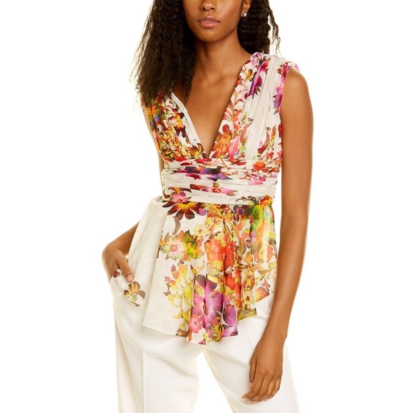 Carla Ruiz Tops - Carla Ruiz Deep V Floral Blouse 10